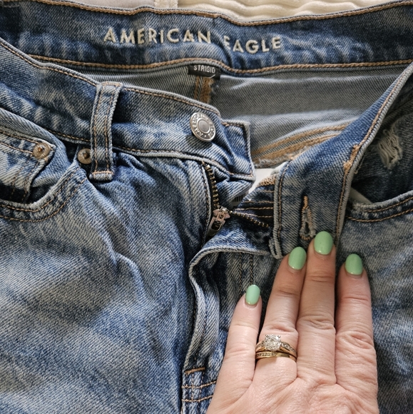 American Eagle Women's Blue Distressed Jeans Size 0 - Picture 7 of 16